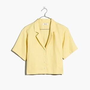 NWT Madewell 100% Linen Resort Shirt in Yellow